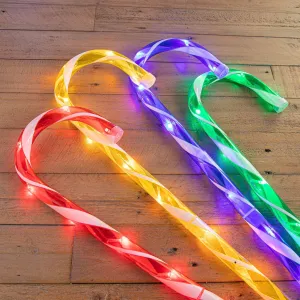 4 Multi-Coloured Candy Cane Lights