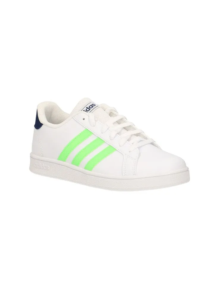 adidas Grand Court Kids Trainers - Boys - White/Green/Blue