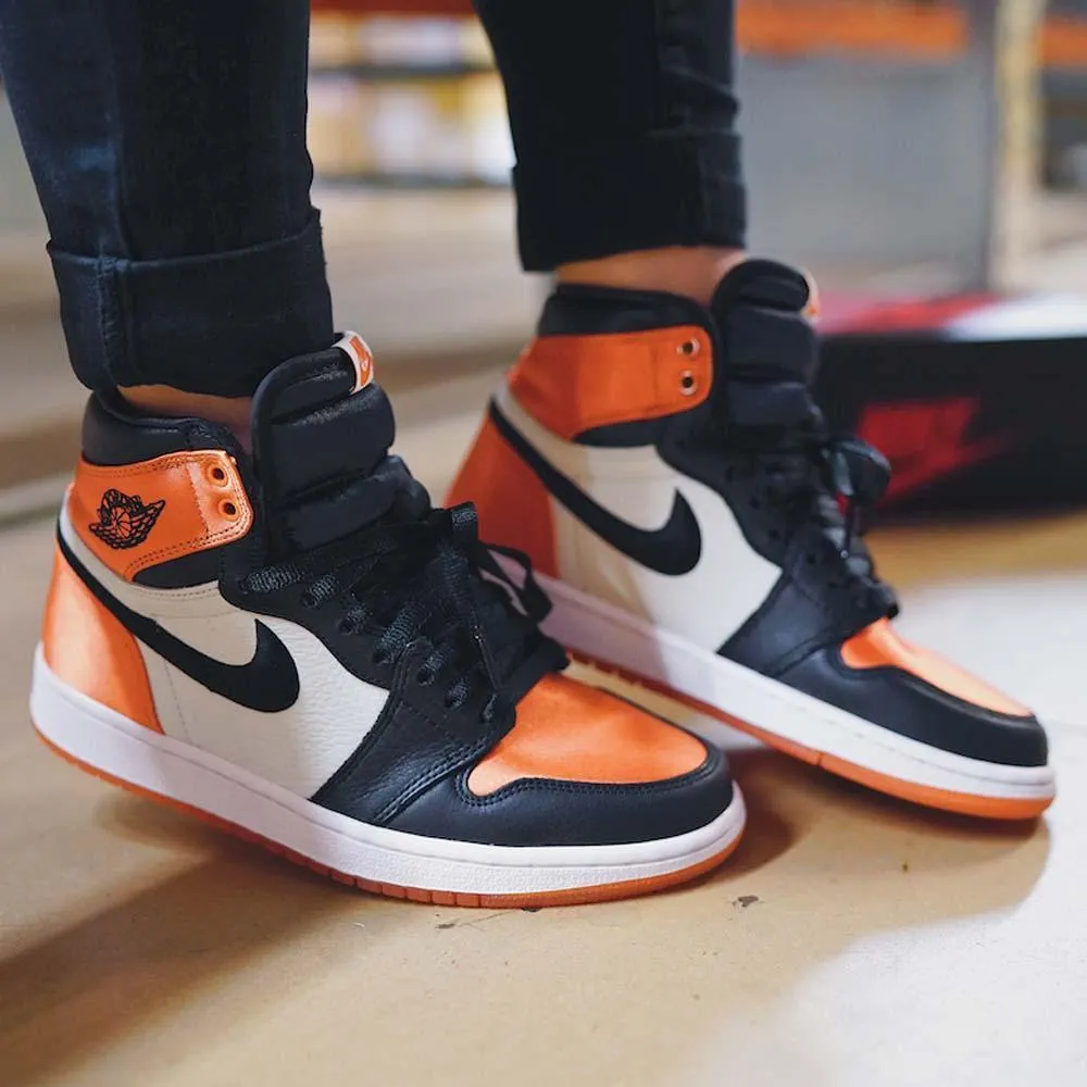 Air Jordan 1 WMNS Satin 'Shattered Backboard' Orange Black