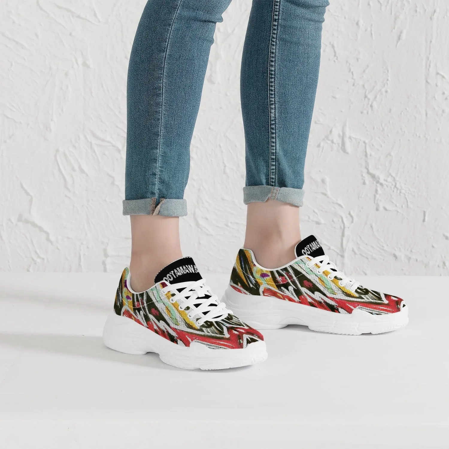 All Colors Trendy Chunky Sneakers - White/COLORS