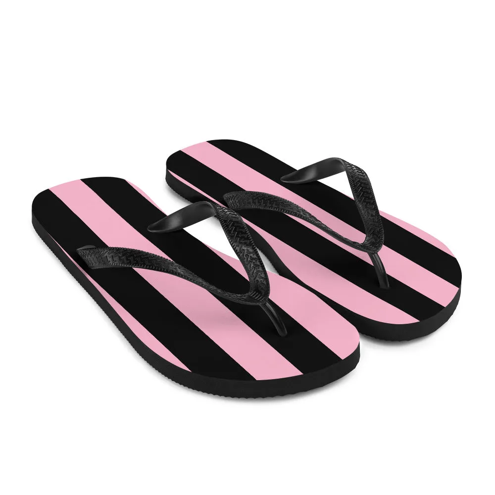 Amie Thong Flip-Flop Beach Sandals in Cotton Candy Mark Stripe | Pinup Couture Relaxed