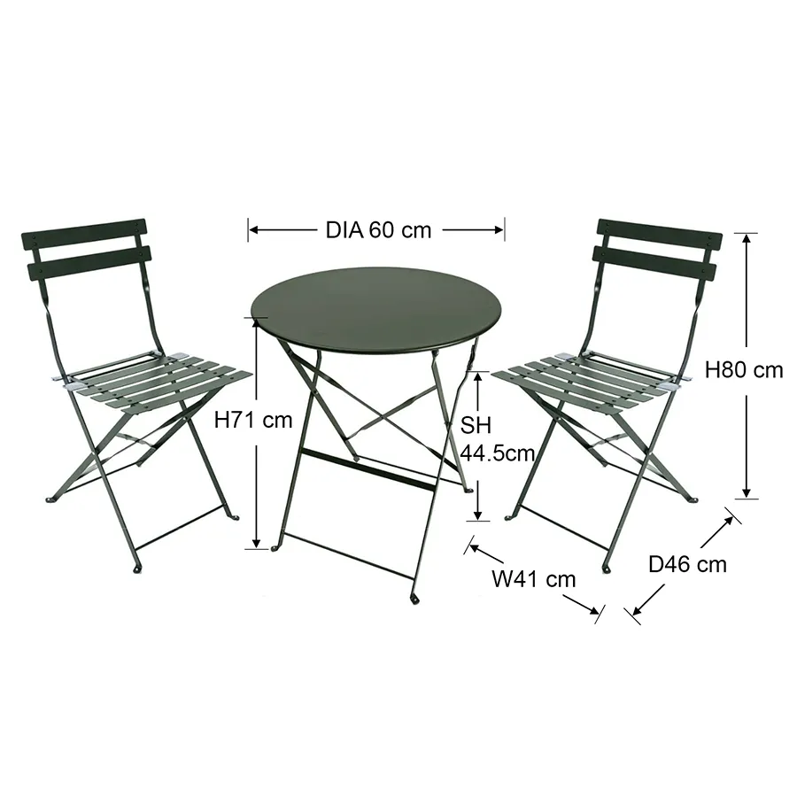 Ansel Outdoor Round 2 Seater Dining Set