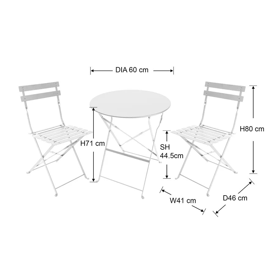 Ansel Outdoor Round 2 Seater Dining Set