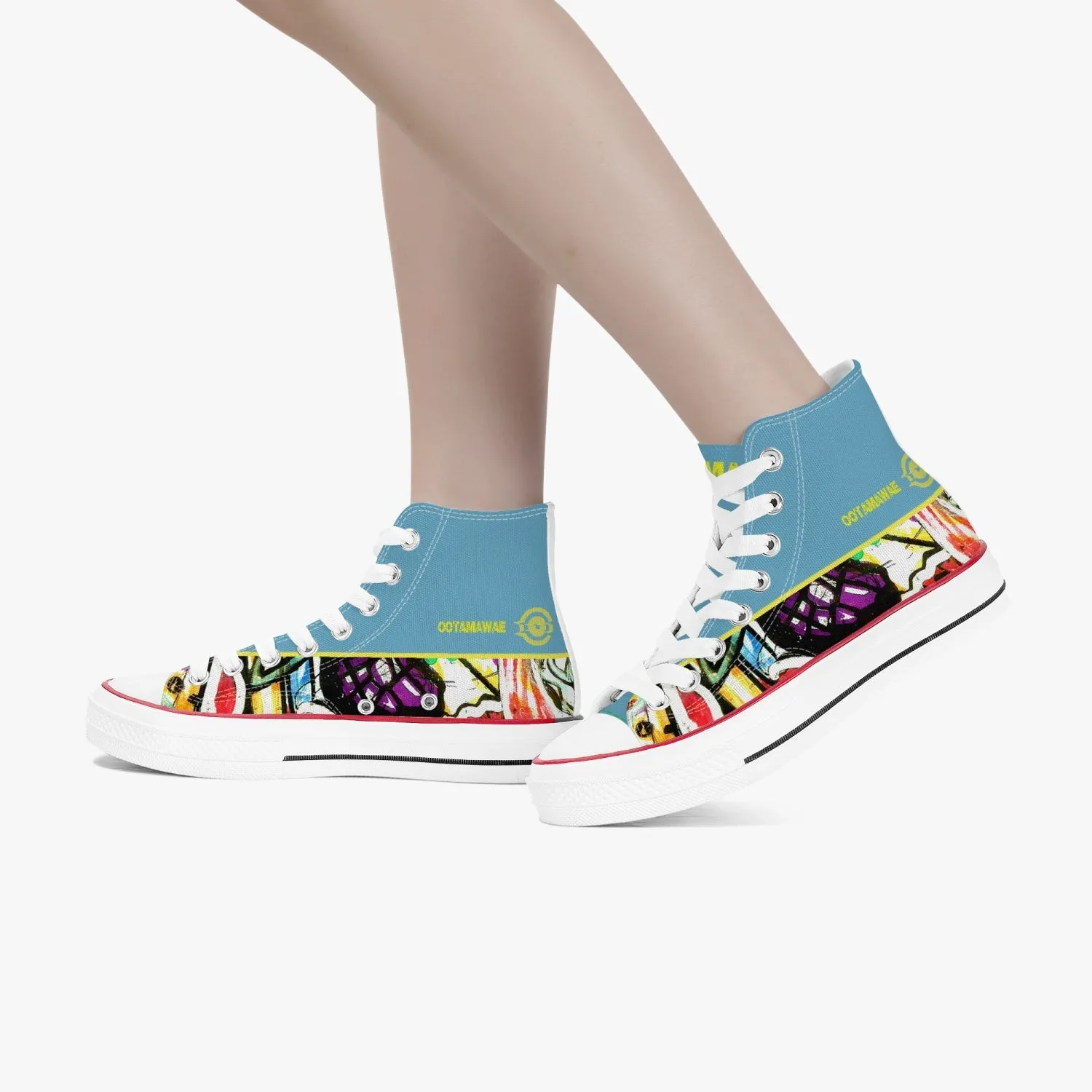 Art in High Canvas Shoes - Blue Sky