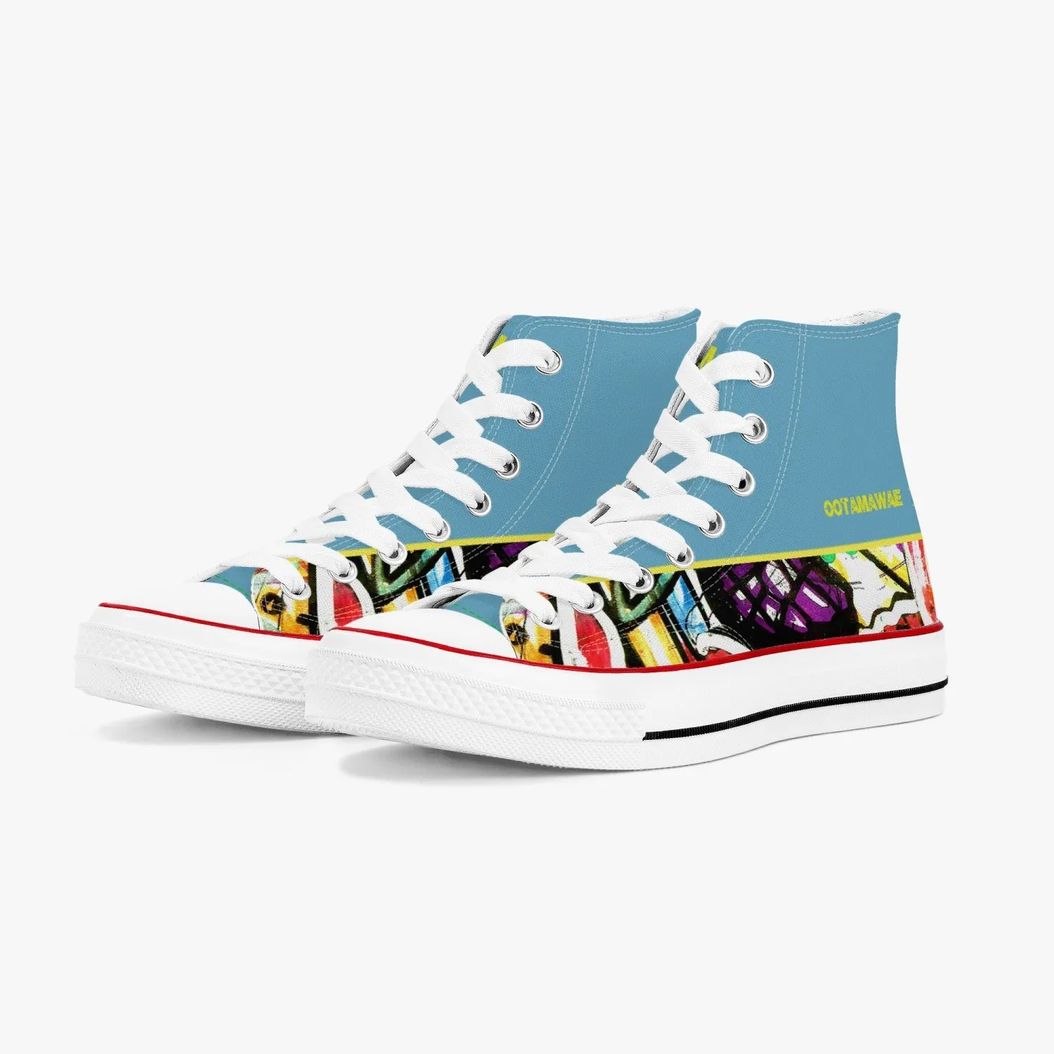 Art in High Canvas Shoes - Blue Sky