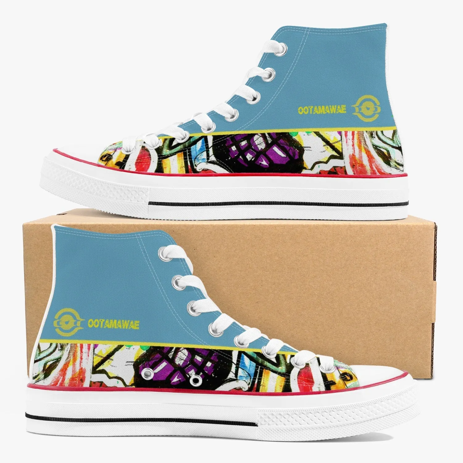 Art in High Canvas Shoes - Blue Sky