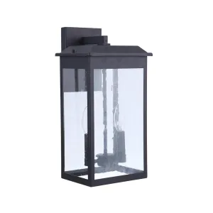 Carlisle 2 Light Outdoor Wall Mount - Black - Medium