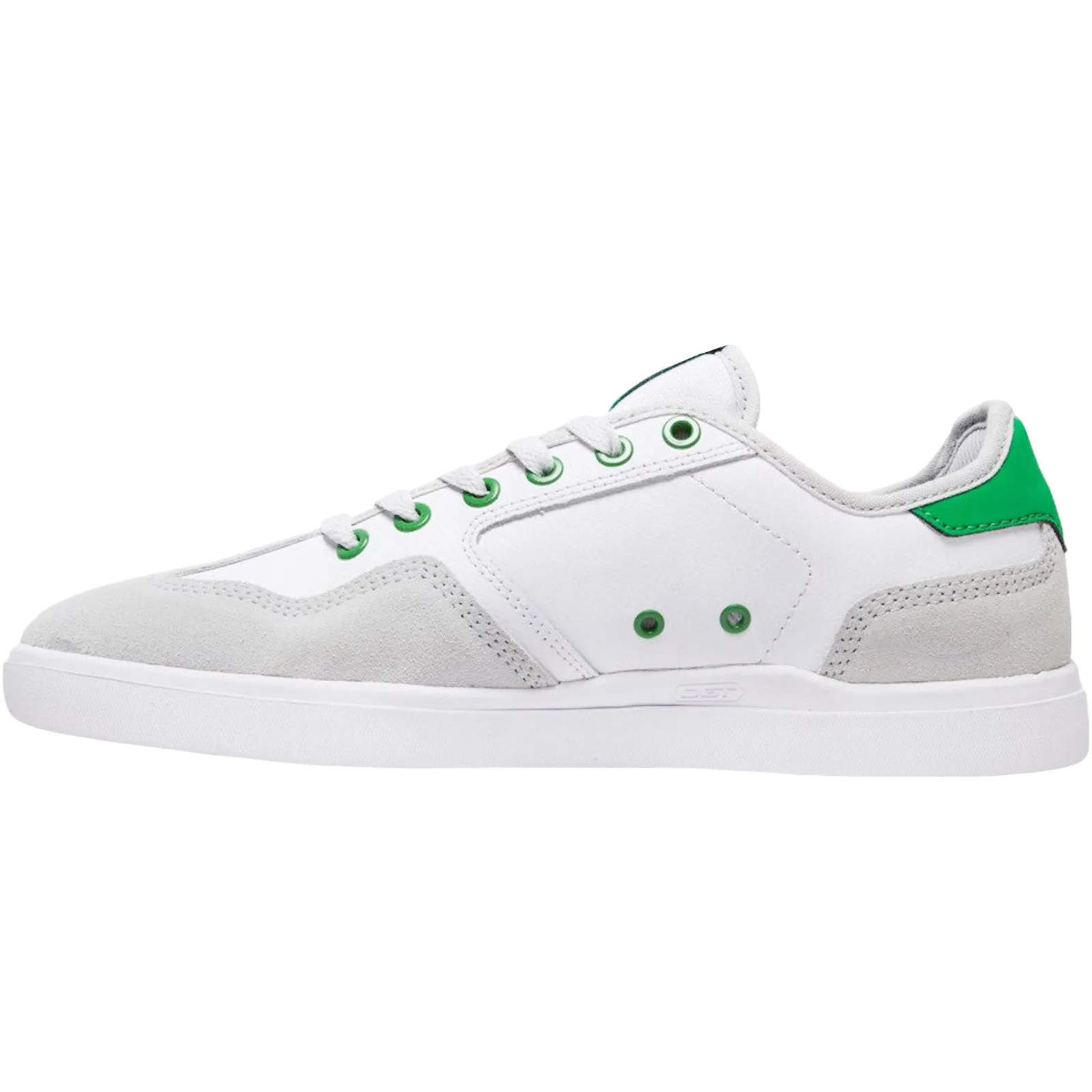 DC Shoes Mens Vestrey Leather Suede Trainers - White/Green