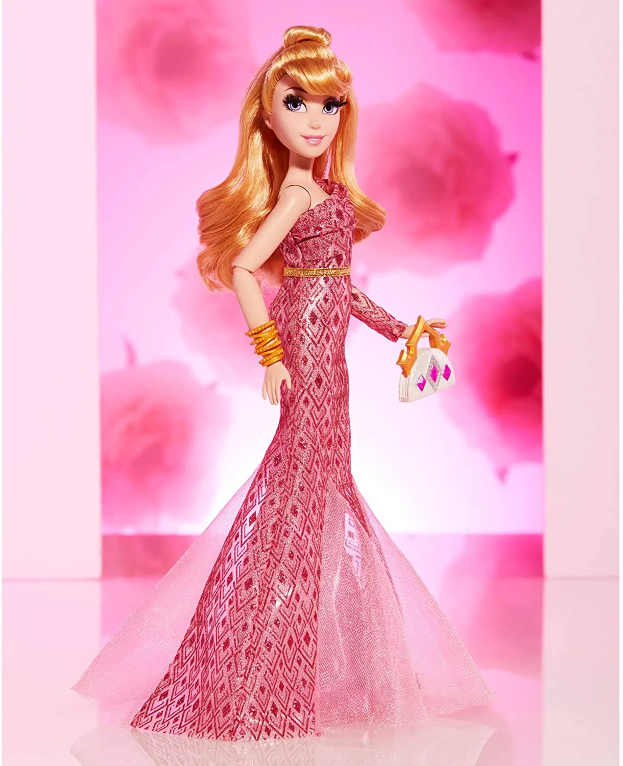 Disney Princess Style Series Aurora Fashion Doll, Contemporary Style Dress with Earrings, Purse, and Shoes, Toy for Girls 6 and Up