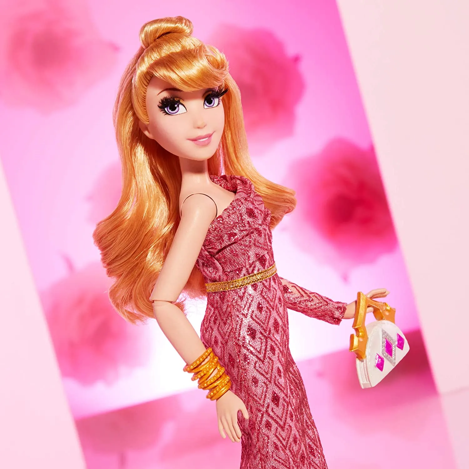 Disney Princess Style Series Aurora Fashion Doll, Contemporary Style Dress with Earrings, Purse, and Shoes, Toy for Girls 6 and Up