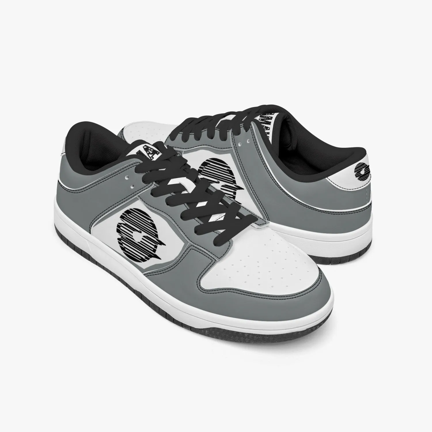 Dunk Stylish Low-Top Leather Sneakers Gray