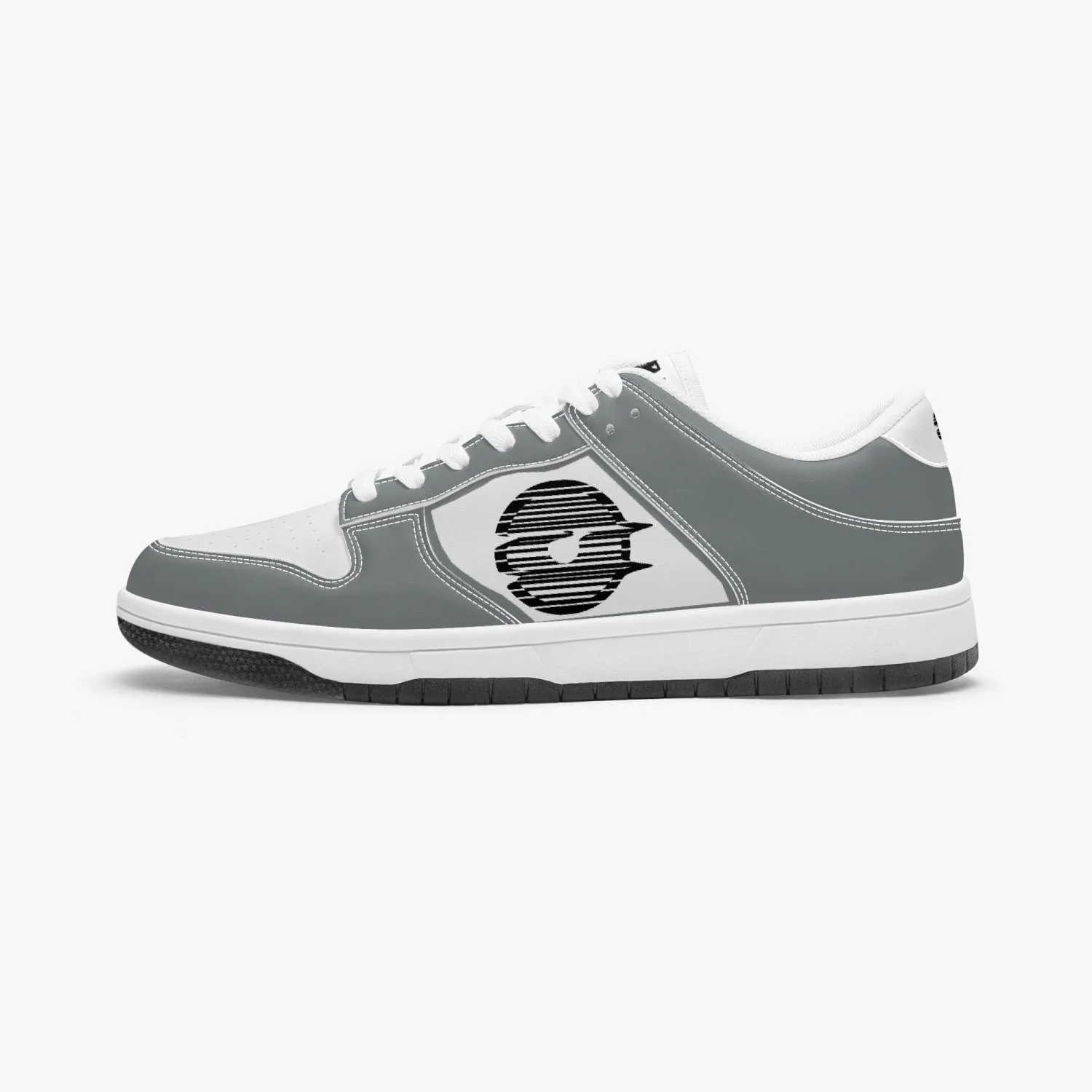 Dunk Stylish Low-Top Leather Sneakers Gray