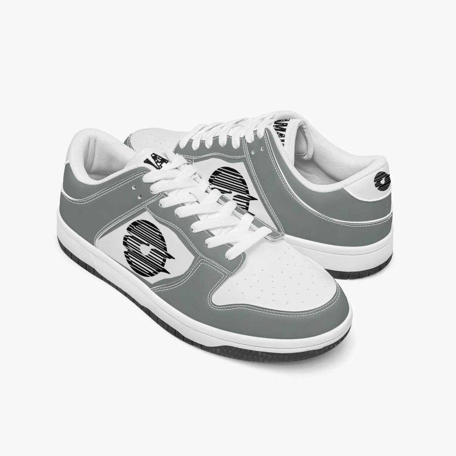 Dunk Stylish Low-Top Leather Sneakers Gray