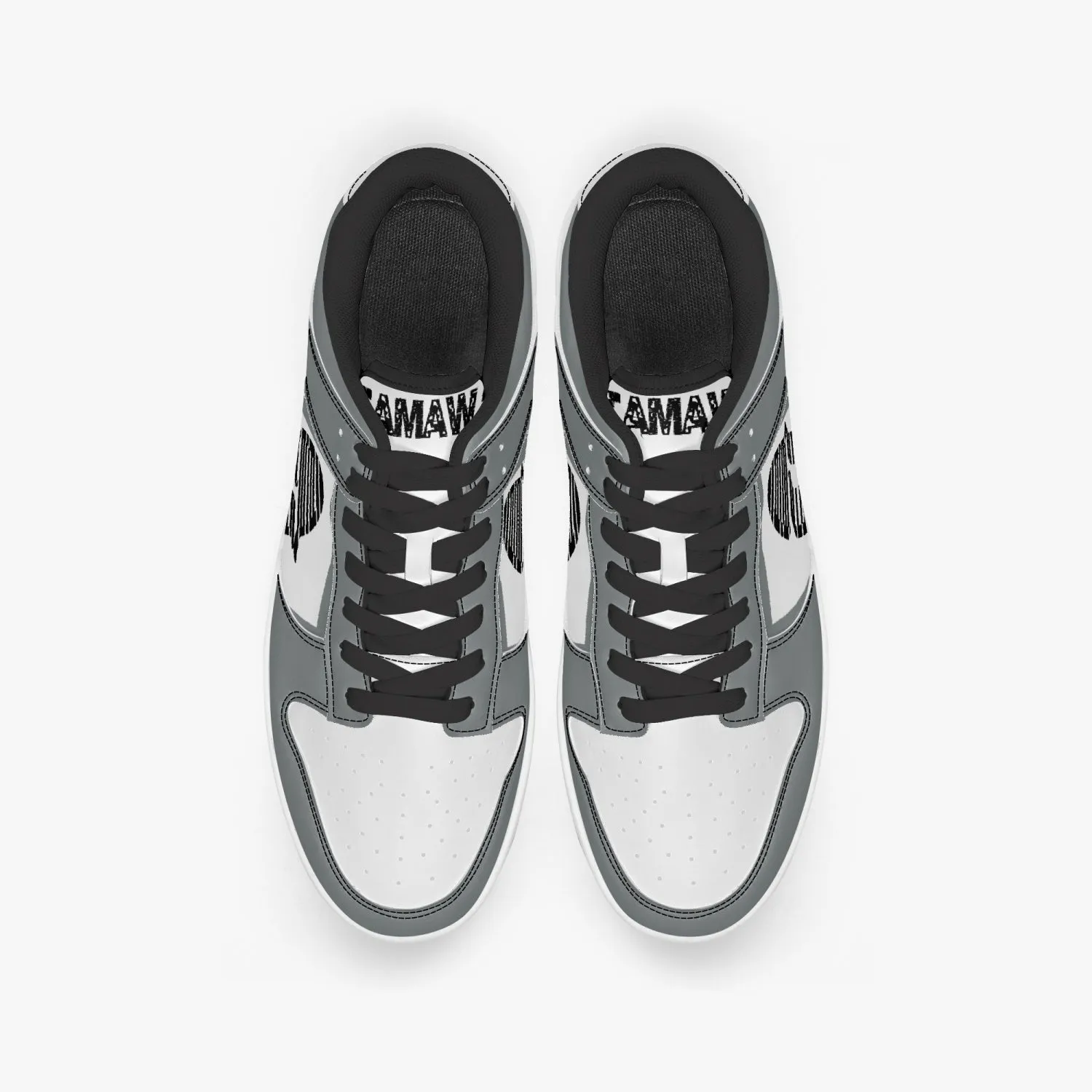 Dunk Stylish Low-Top Leather Sneakers Gray