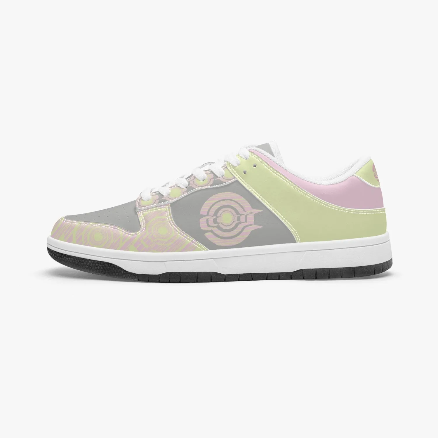 Dunk Stylish Low-Top Leather Sneakers Pink/Yellow