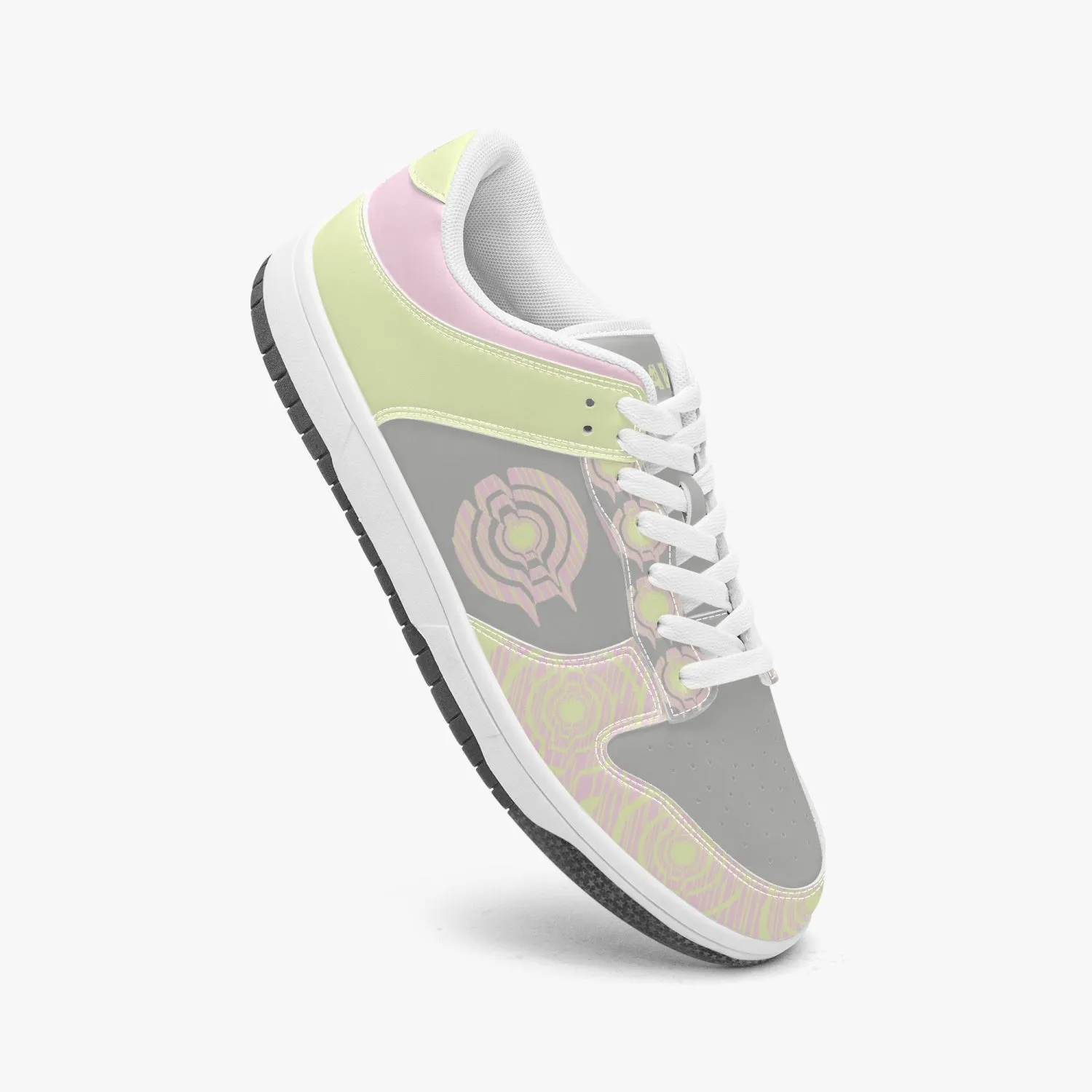 Dunk Stylish Low-Top Leather Sneakers Pink/Yellow