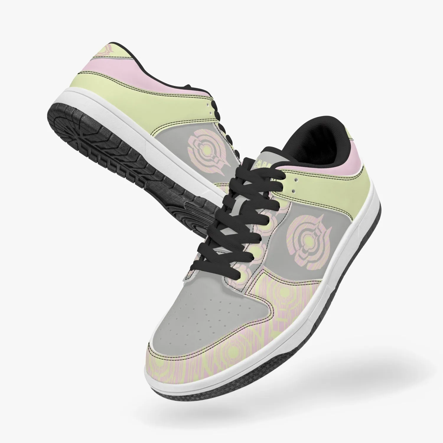 Dunk Stylish Low-Top Leather Sneakers Pink/Yellow