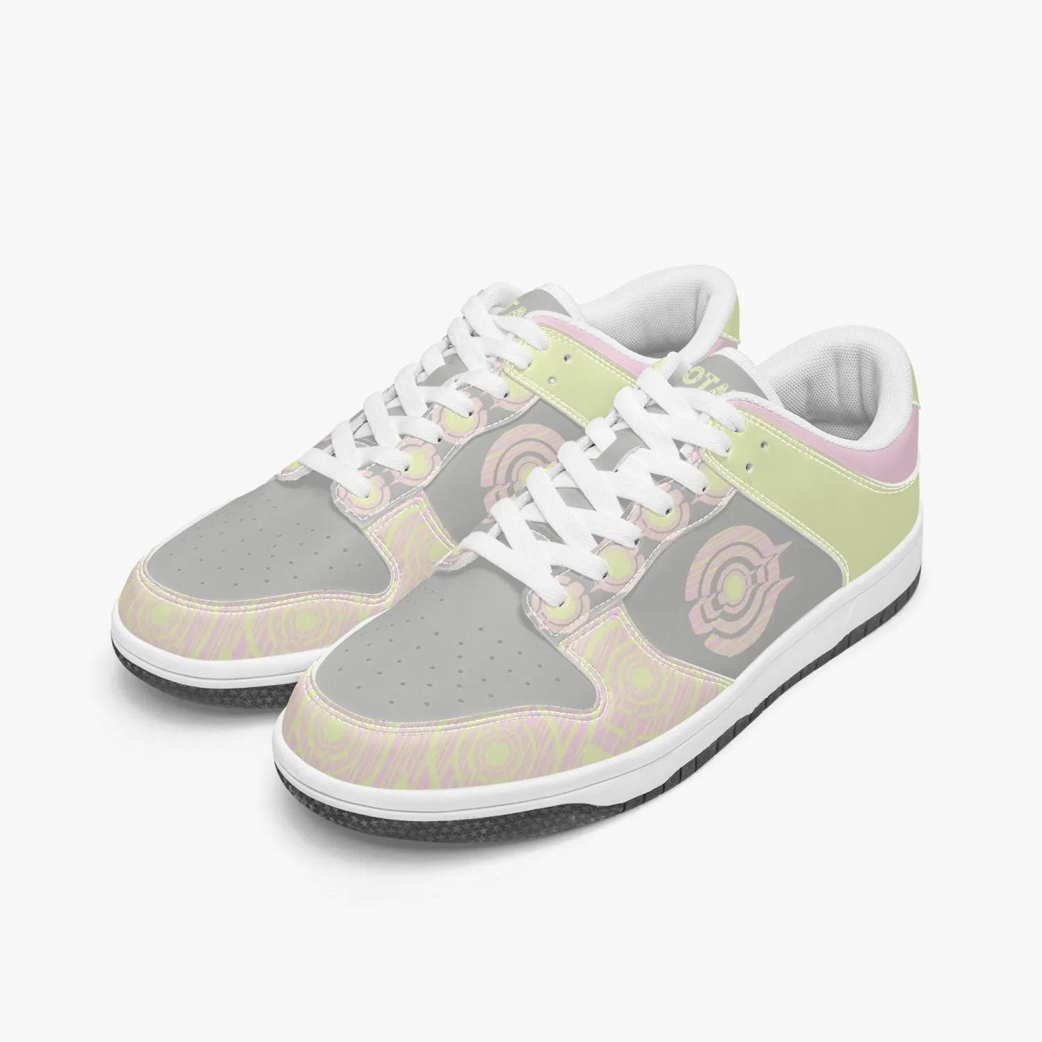 Dunk Stylish Low-Top Leather Sneakers Pink/Yellow