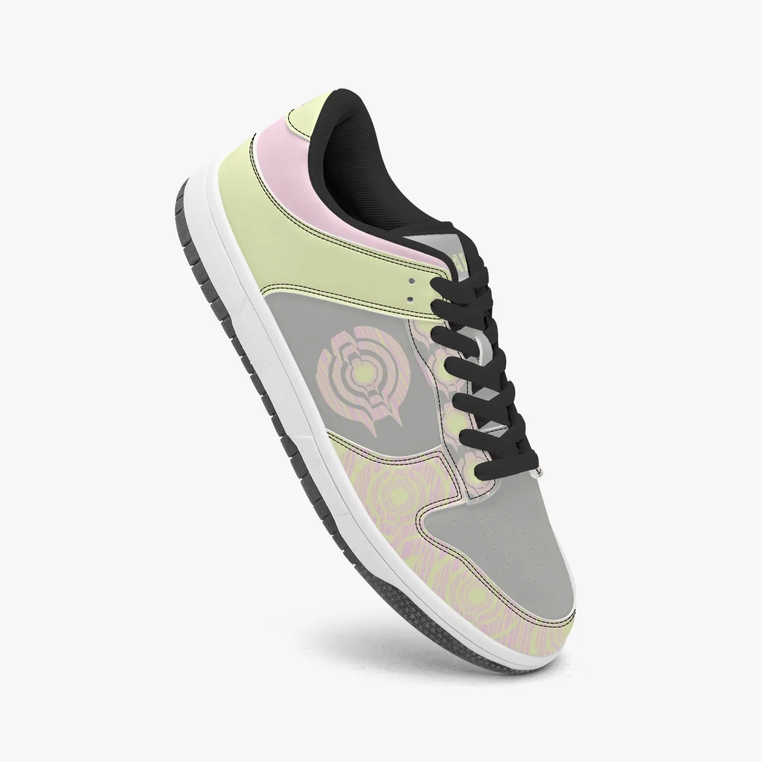 Dunk Stylish Low-Top Leather Sneakers Pink/Yellow