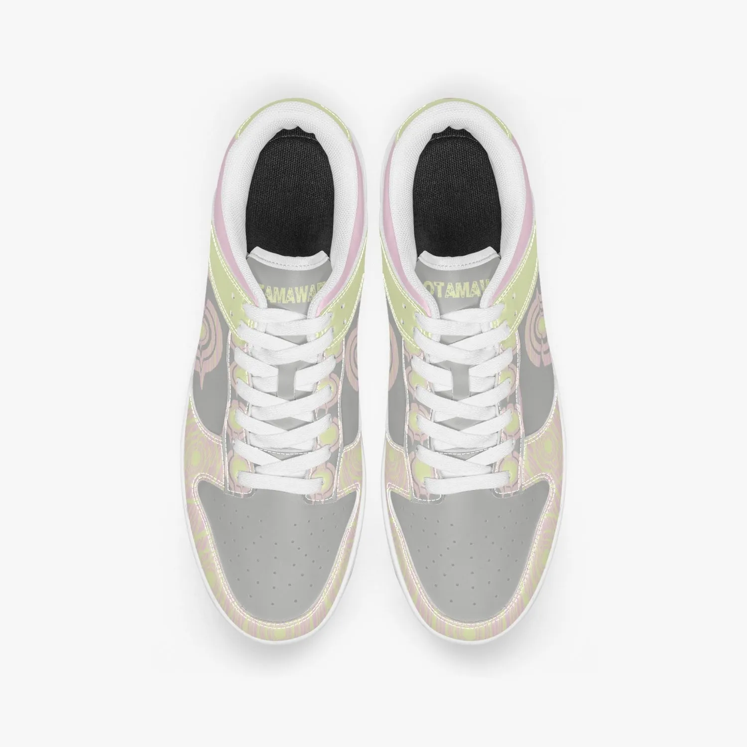 Dunk Stylish Low-Top Leather Sneakers Pink/Yellow