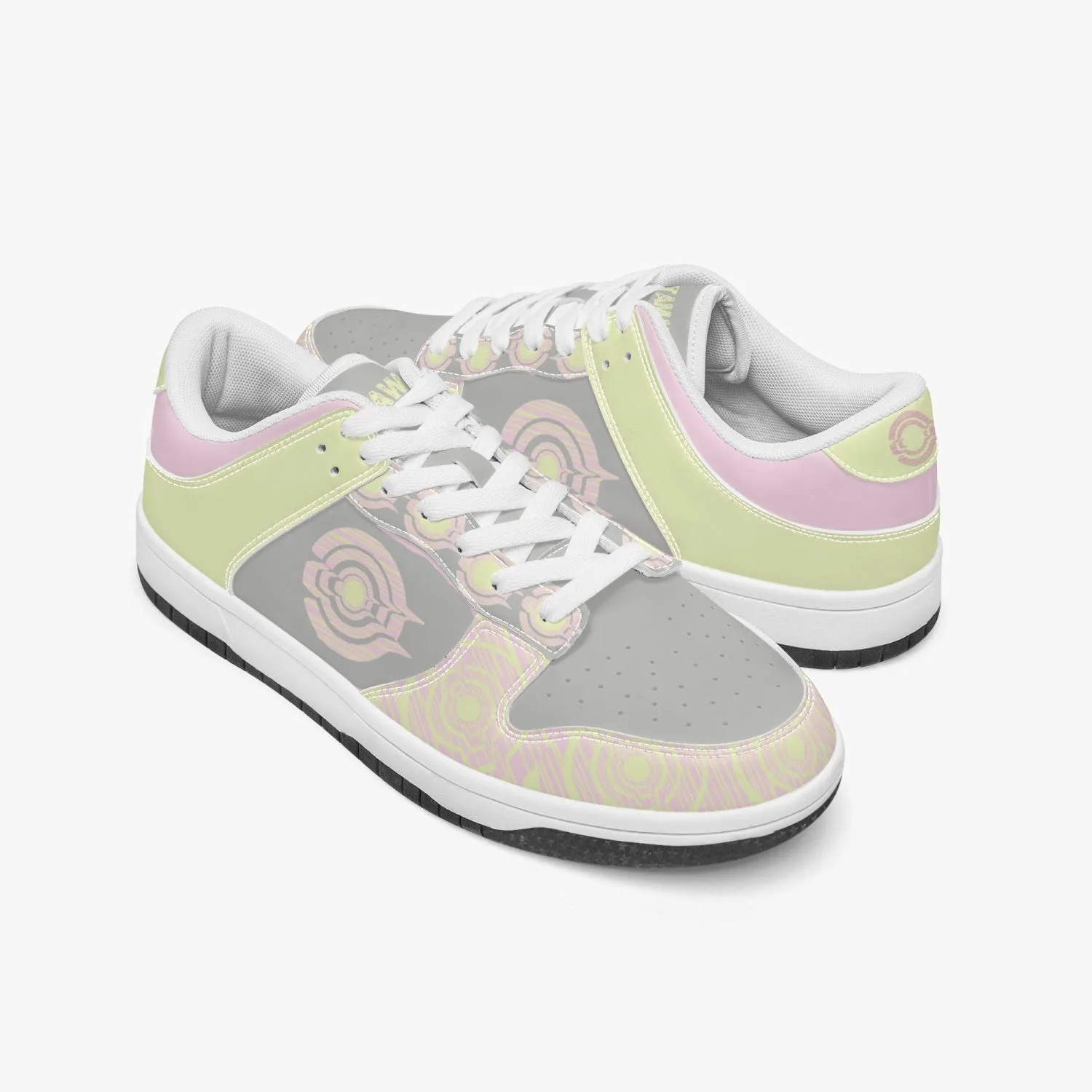 Dunk Stylish Low-Top Leather Sneakers Pink/Yellow