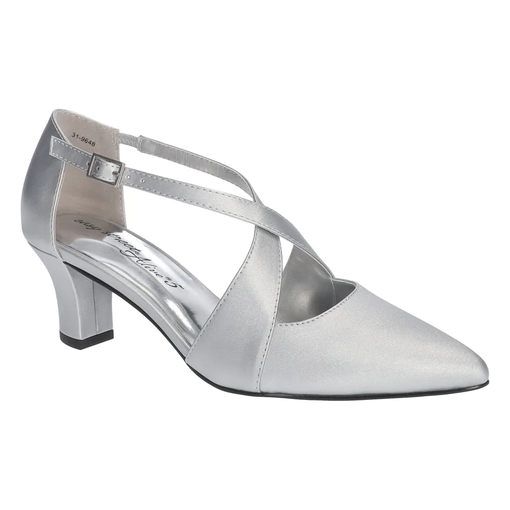 Elegance Metallic Wedding Block Heel Pumps