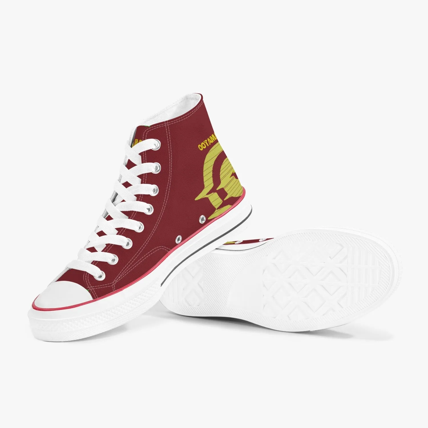 High-Top Canvas Shoes - Tinto/Yellow logo