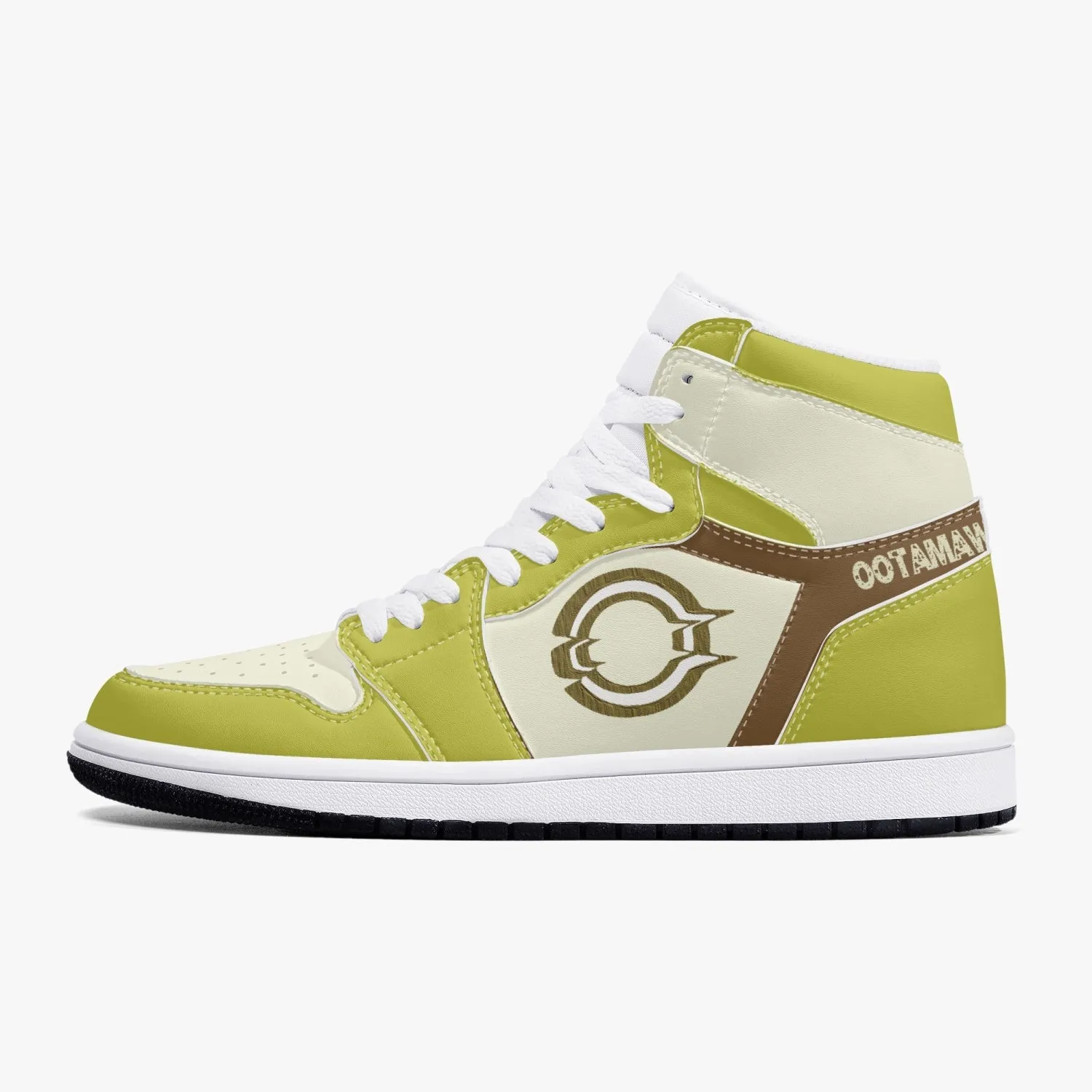 High-Top Leather Sneakers Gold