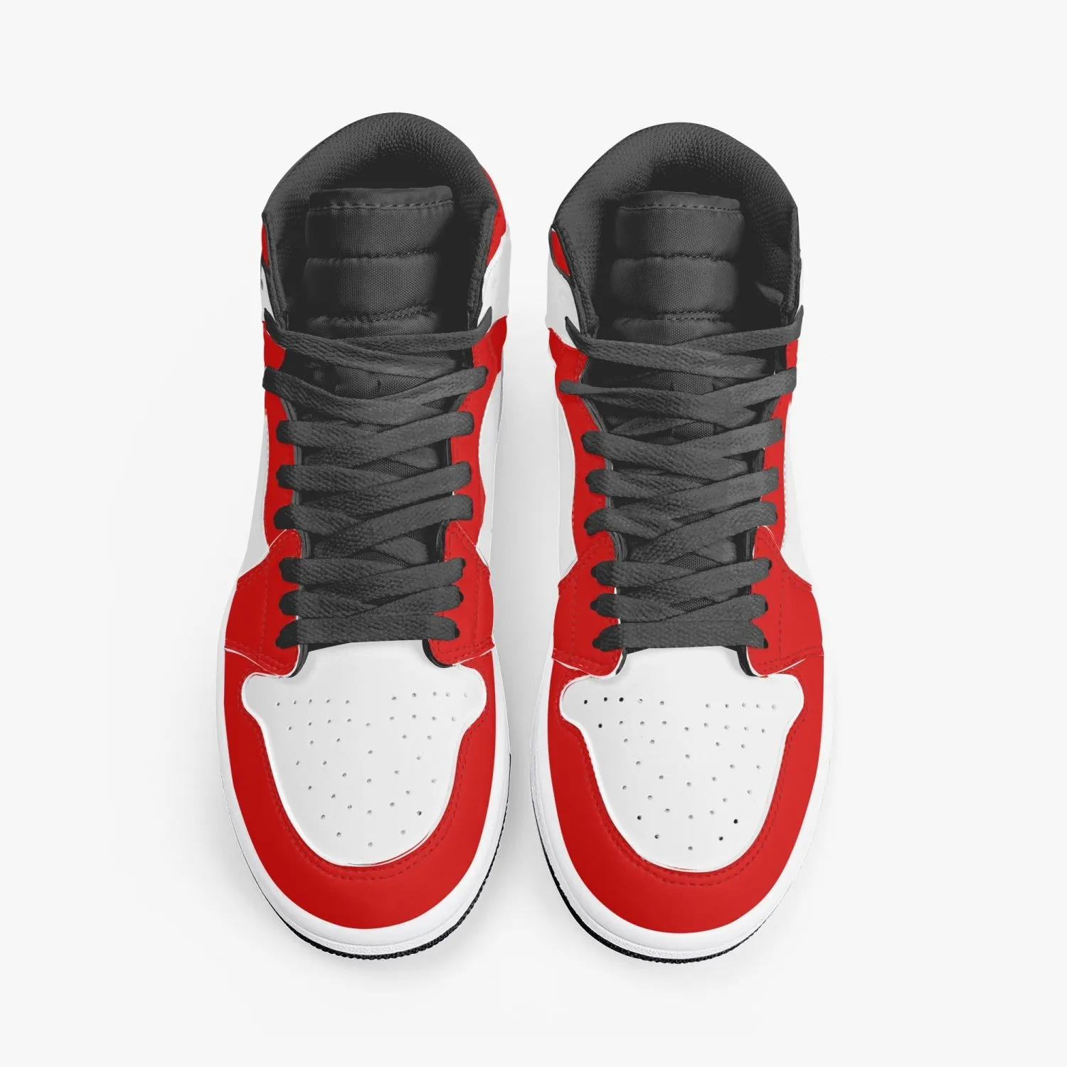 High-Top Leather Sneakers Red/White