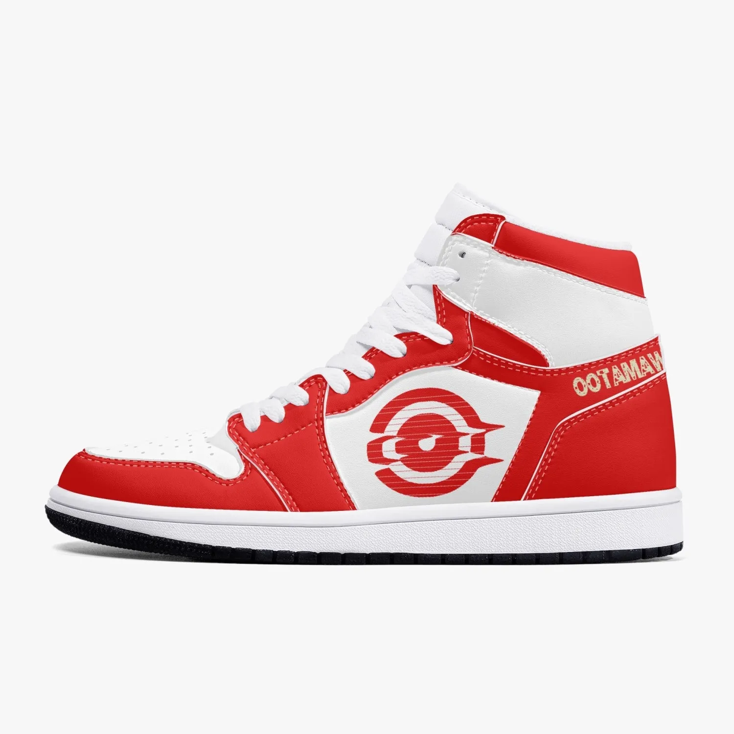 High-Top Leather Sneakers Red/White