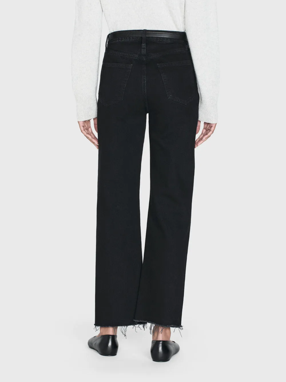 Le Jane Crop Raw Fray -- Black