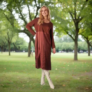 Long Sleeve Midi Dress - Dark Chocolate