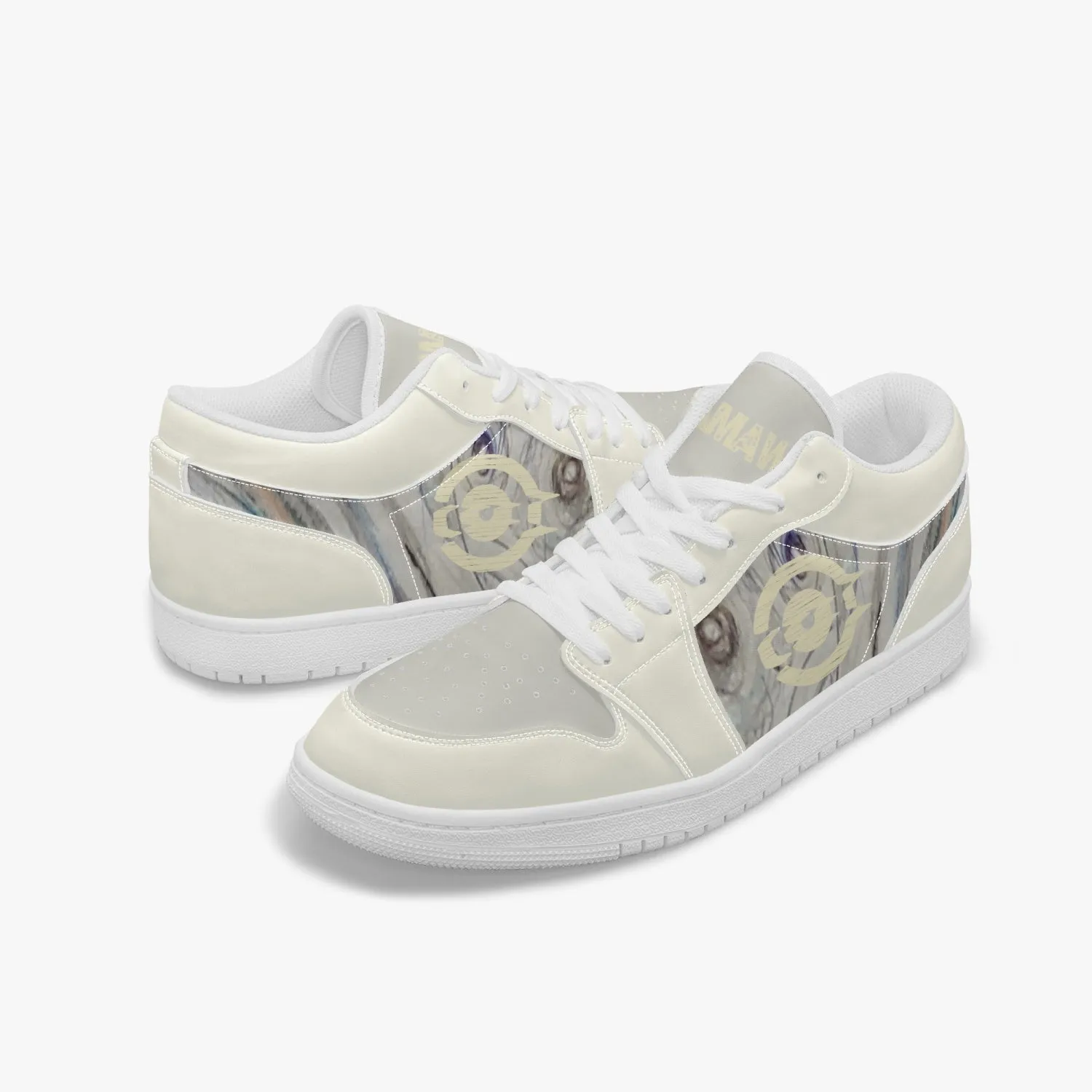 Low-Top AJ1 Leather Sneakers Marmol Beige