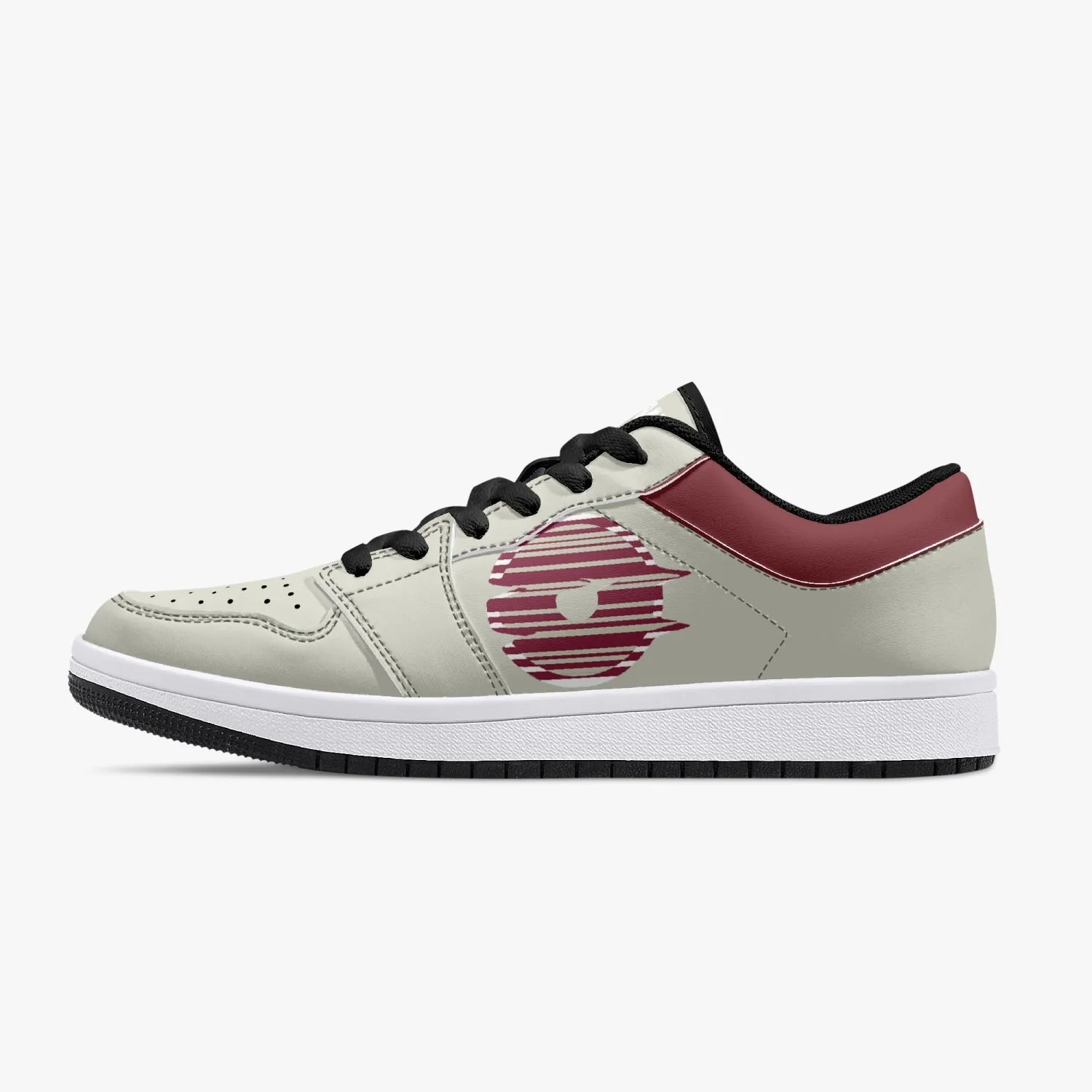 Low-Top Leather Sneakers - Beige/Tinto