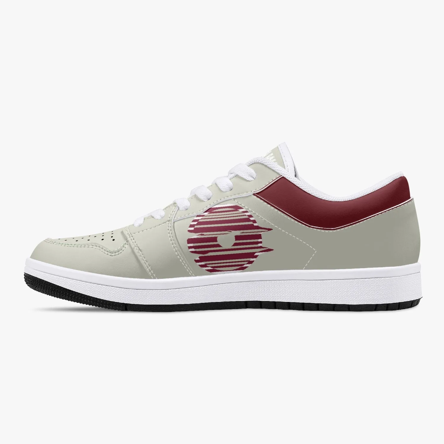 Low-Top Leather Sneakers - Beige/Tinto