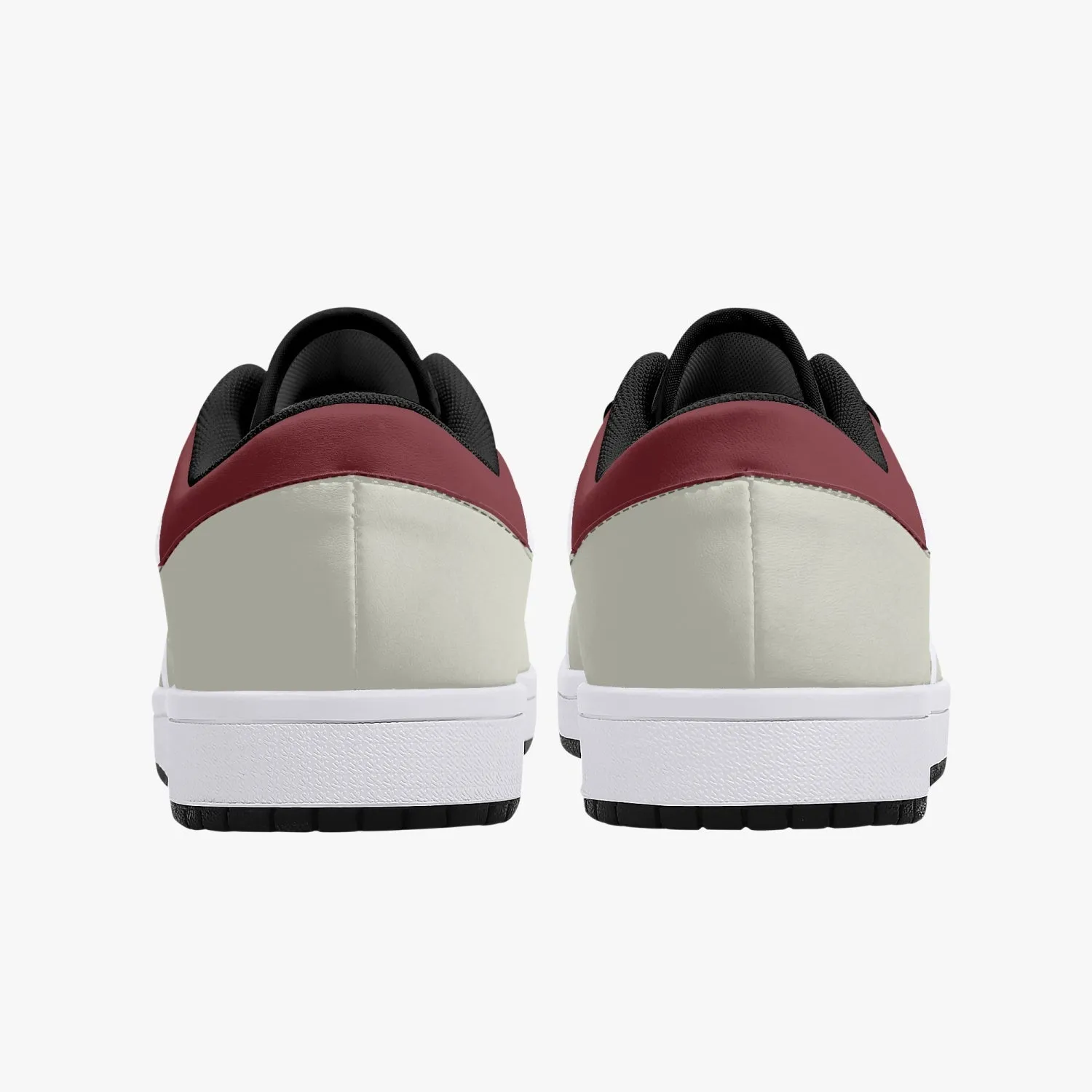 Low-Top Leather Sneakers - Beige/Tinto