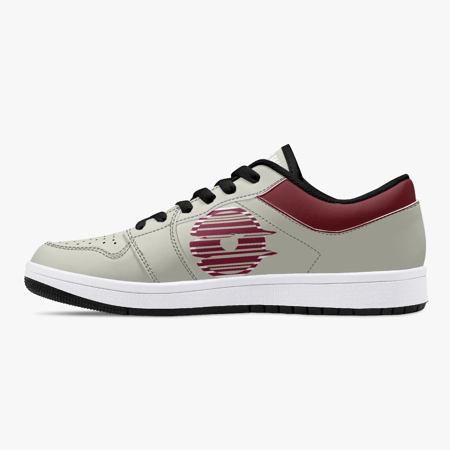 Low-Top Leather Sneakers - Beige/Tinto