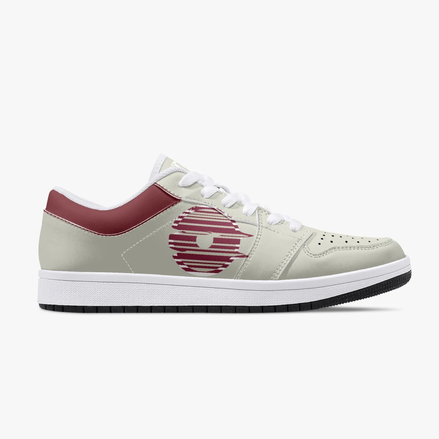 Low-Top Leather Sneakers - Beige/Tinto