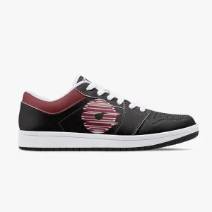 Low-Top Leather Sneakers -Black/Tinto