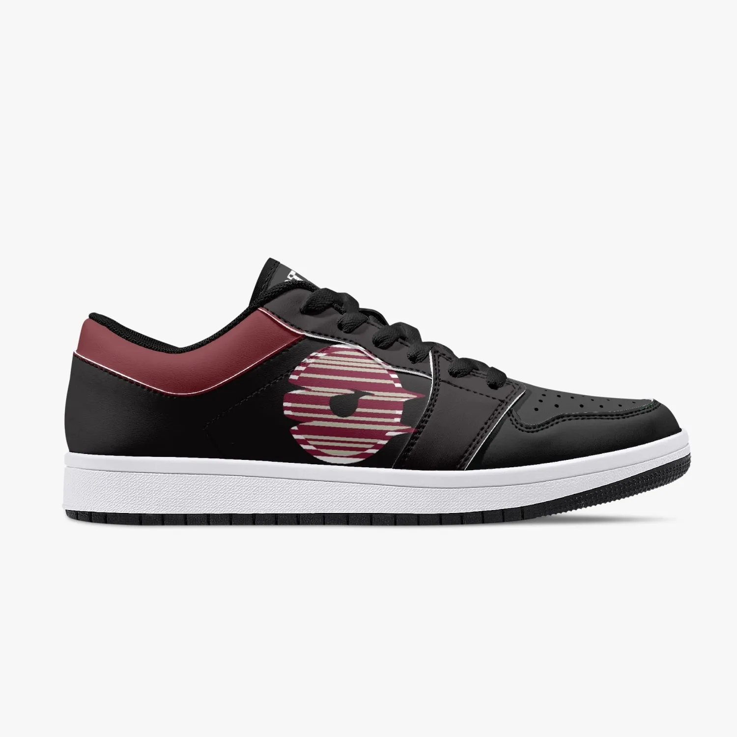 Low-Top Leather Sneakers -Black/Tinto