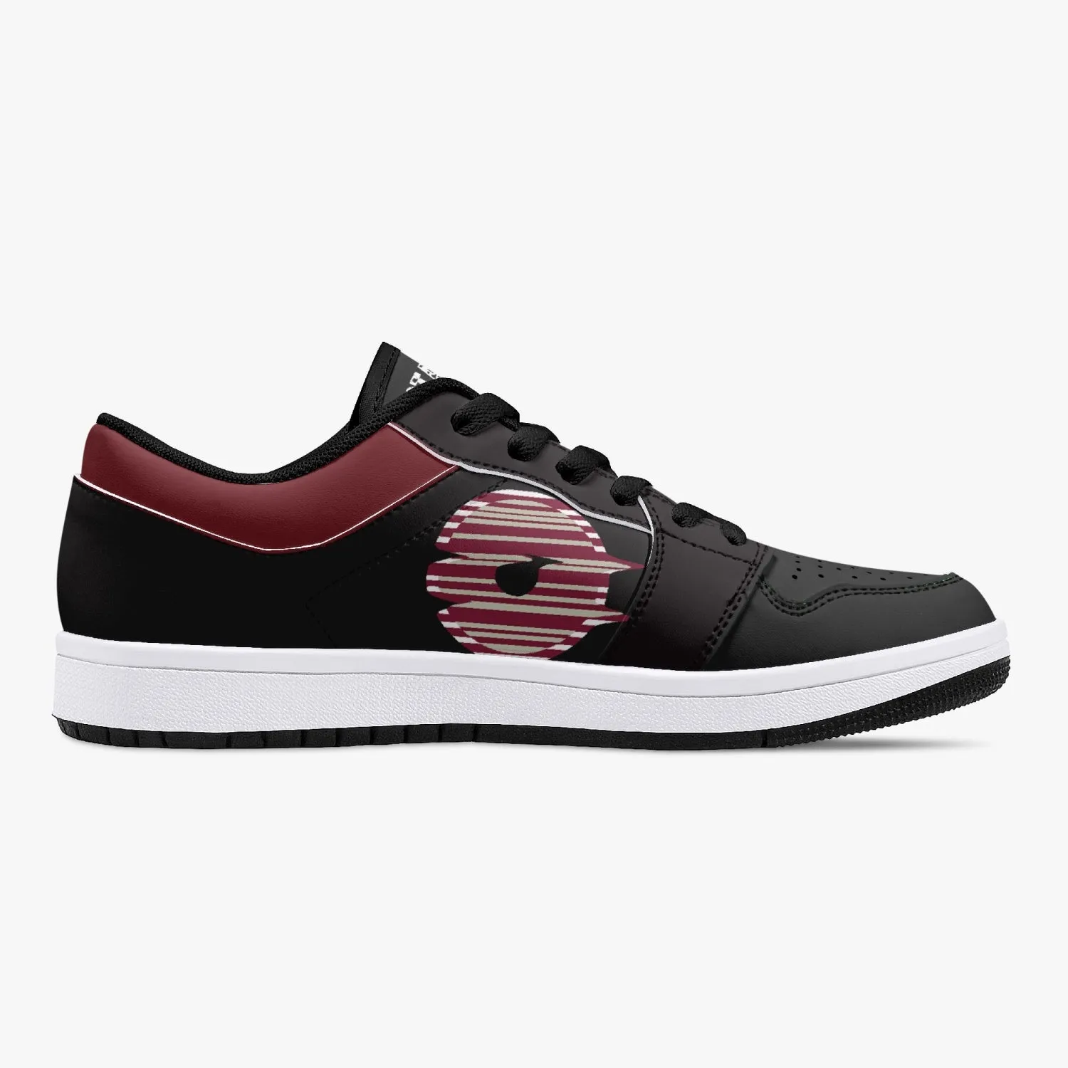 Low-Top Leather Sneakers -Black/Tinto