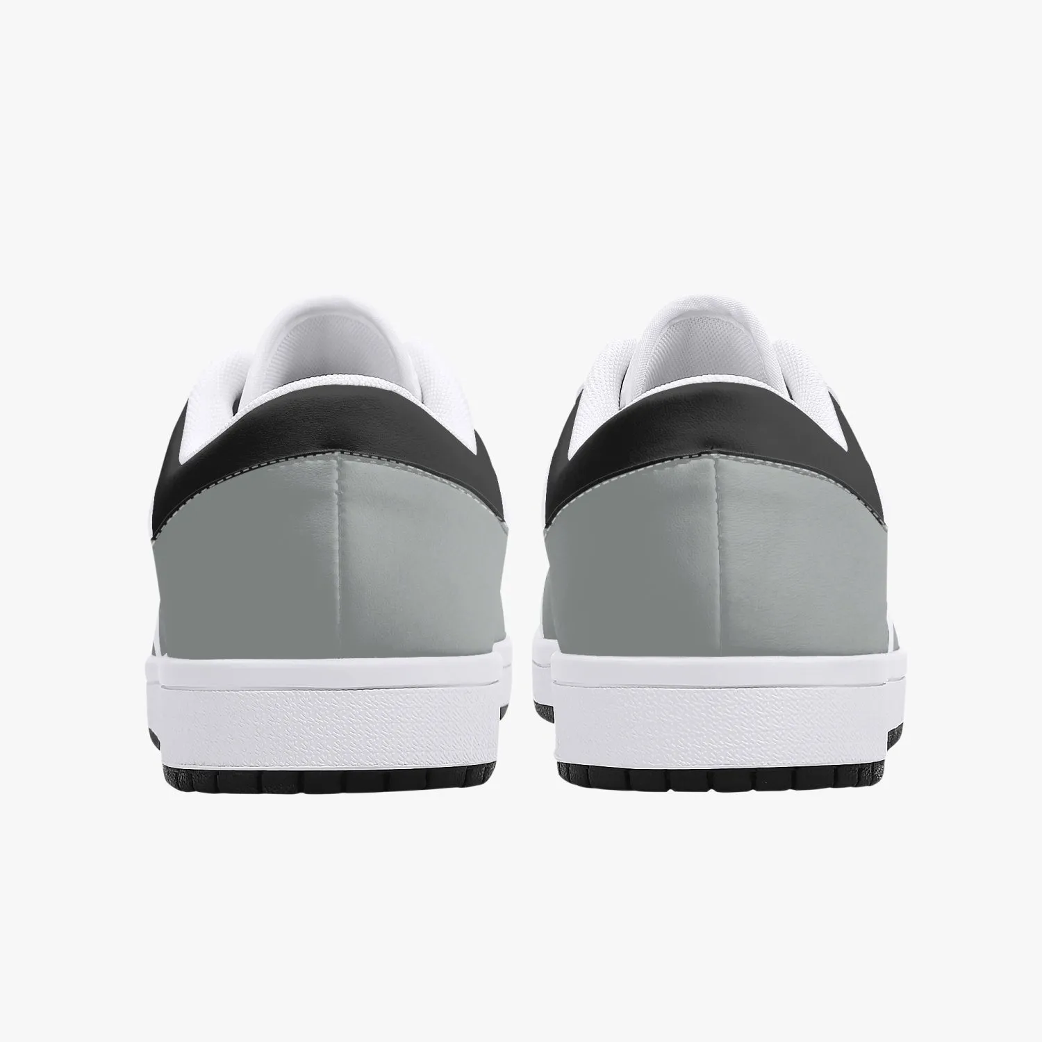 Low-Top Leather Sneakers - Grey/Black