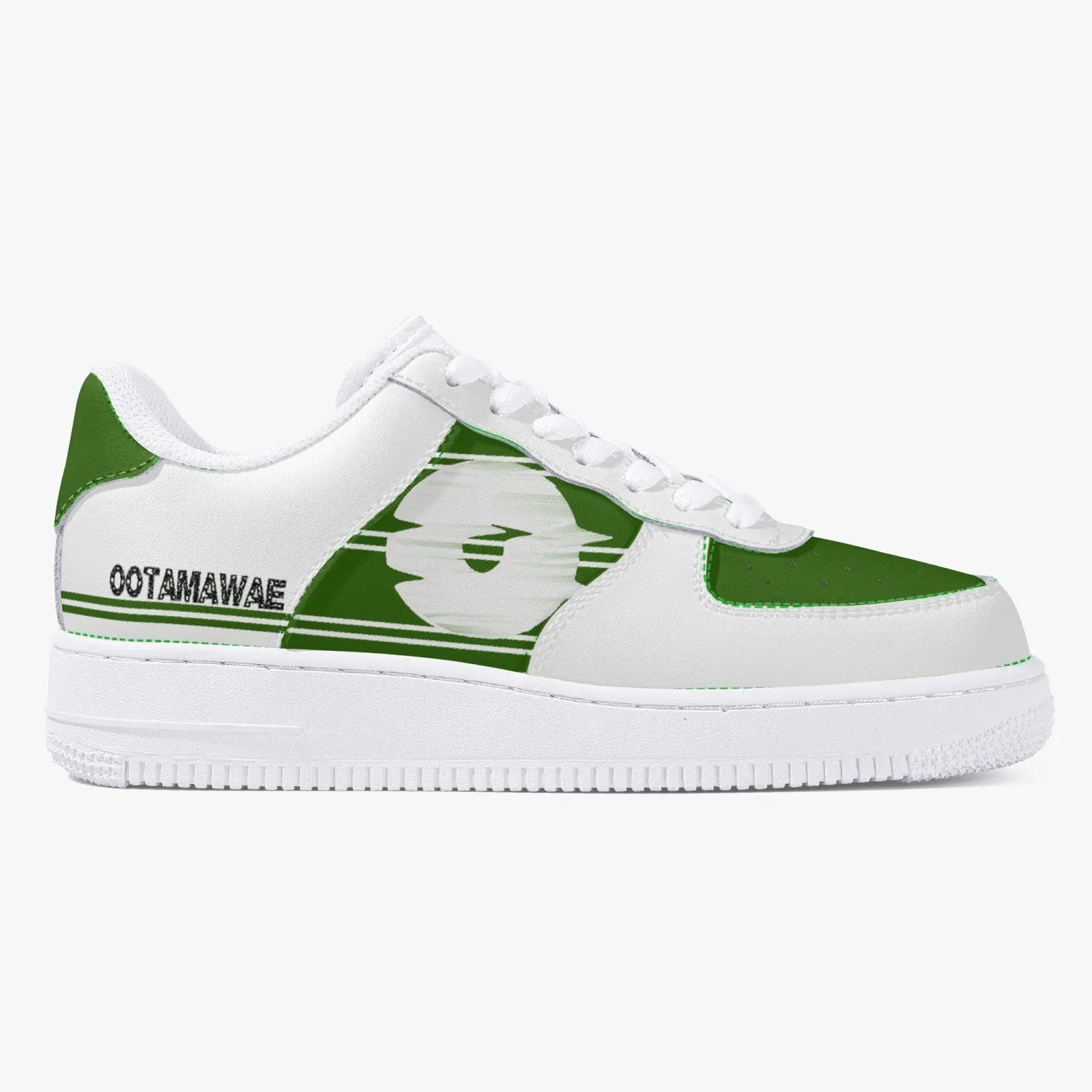 Low Top Leather Sports Sneakers - Green