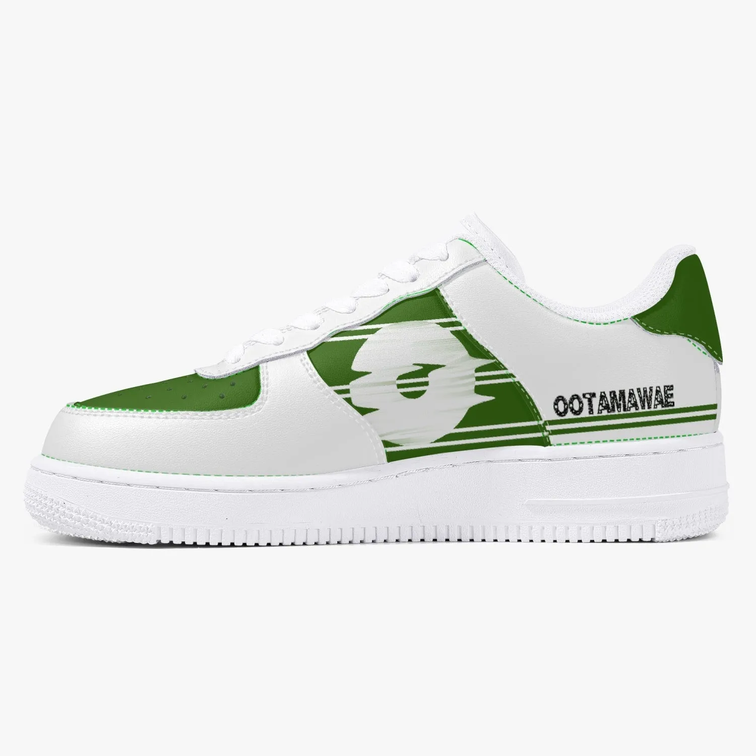 Low Top Leather Sports Sneakers - Green