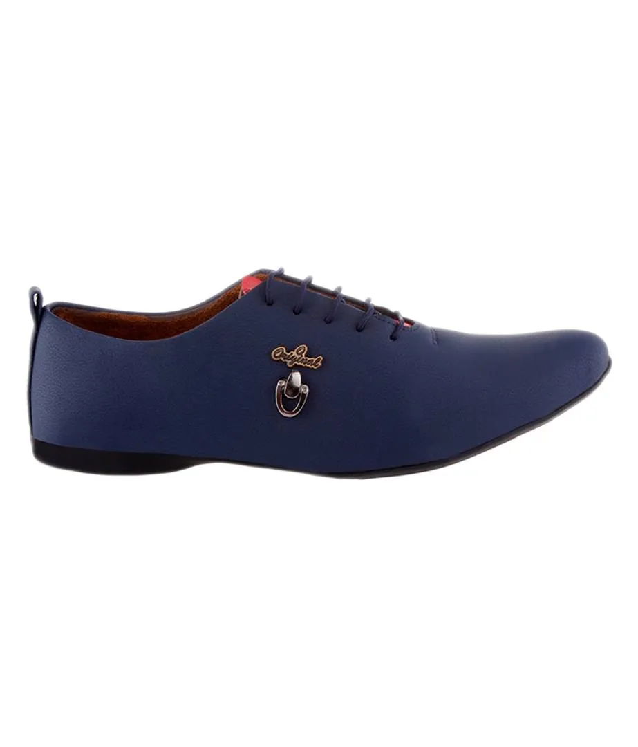 Men's Blue Synthetic Leather Casual Shoes