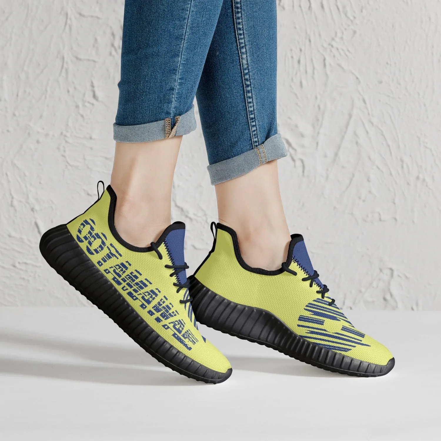 Mesh Knit Sneakers -Yellow