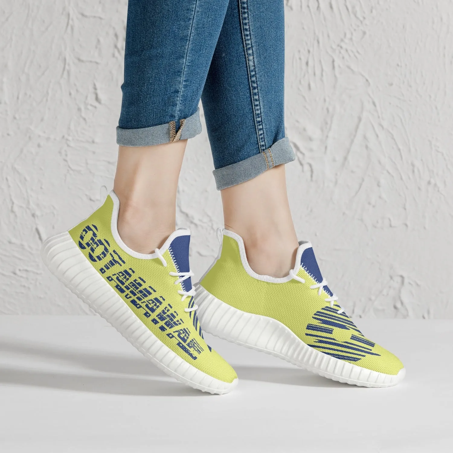 Mesh Knit Sneakers -Yellow