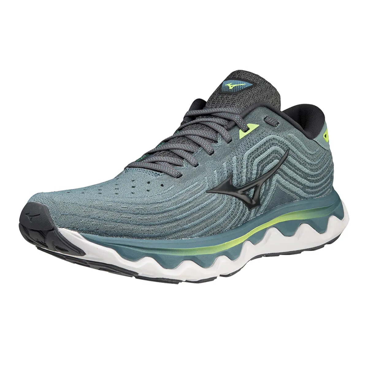 Mizuno Wave Horizon 6 Mens | Smokeblue/ebony/neolime