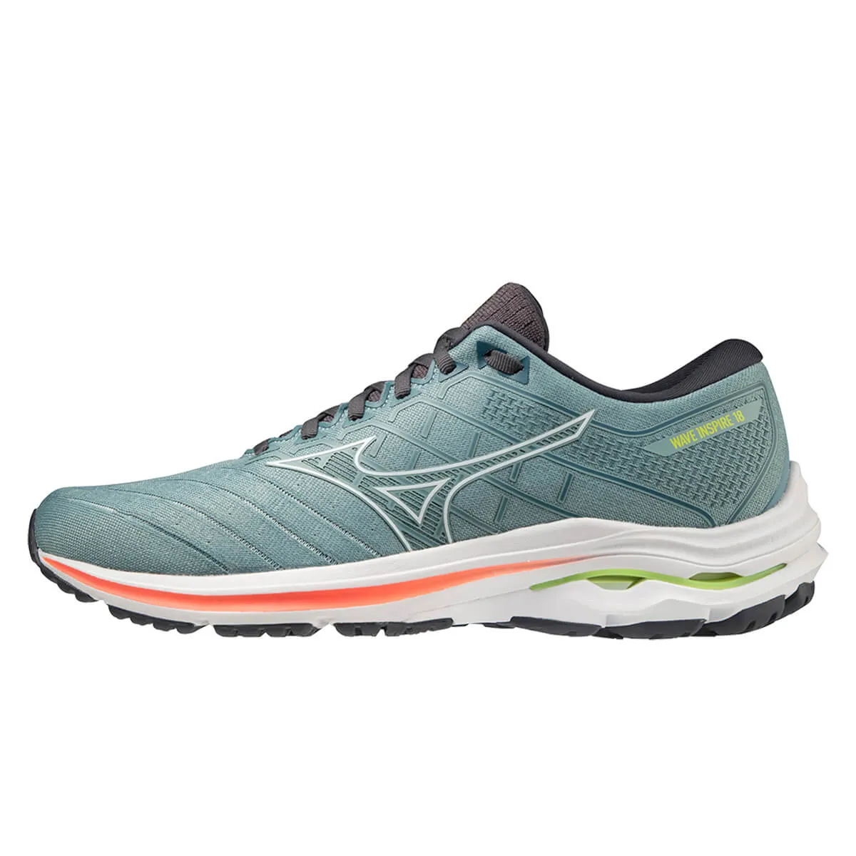 Mizuno Wave Inspire 18 Mens | Smokeb/white/neonflame