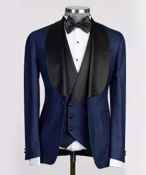 Navy Blue 3 Piece Tuxedo For Men